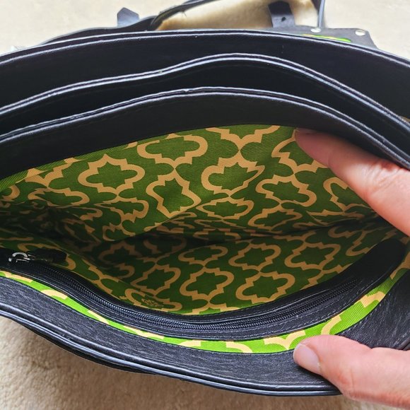 EUC orYANY Leather Briefcase Messenger Bag Black - Picture 5 of 11